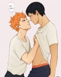 anime gay haikyuu!! hinata tobio_kageyama