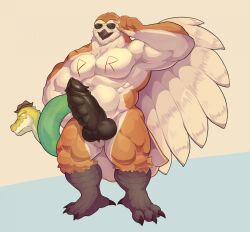 2026 abs animal_genitalia animal_penis anthro avian barazoku beak biceps big_penis bird black_beak black_penis eyes_closed eyewear eyewear_only feather_hands feathered_wings feathers feet fingers fujsan13 genitals hi_res huge_penis inflatable knot knotted_penis male muscular muscular_anthro muscular_male nude nude_anthro nude_male owl pecs penis pool_ring pool_toy sheru_owl simple_background solo sunglasses sunglasses_on_face sunglasses_only talons toes wearing_sunglasses wings