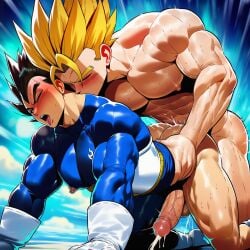 big_ass_(male) bitch_male blushed_face dad_and_son dragon_ball dragon_ball_super dragon_ball_z gay gay_incest gay_sex incest kissing_neck male/male male_ass male_bitch male_penetrating_male male_slut muscular_bottom pussiconagabrie son_fucking_dad son_fucking_father super_saiyan tongue_out trunks_briefs vegeta