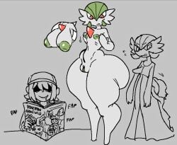breast_envy female game_freak gardevoir huge_ass human larger_female lewdicrousart male masturbation motion_lines nintendo pokemon pokemon_(species) porn_magazine pussy size_difference small_breasts smaller_male sound_effects thick_thighs video_games wide_hips