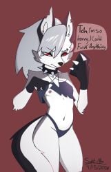 2026 anthro areola aroused barbell_piercing belly biped breasts canid canid_demon canine cellphone clothing colored crop_top dated demon electronics english_text eye_through_hair eyebrow_through_hair eyebrows female female_anthro fingerless_gloves flashing flashing_breasts fur gloves handwear hellaverse hellhound helluva_boss hi_res loona_(helluva_boss) mammal monotone_background mythological_canine mythological_creature mythology navel nipple_barbell nipple_piercing nipples occult_symbol panties pentagram phone piercing presenting presenting_breasts red_background red_sclera shirt signature simple_background small_breasts solo standing sukk-madikk symbol talking_to_self text topwear translucent translucent_hair underwear white_body white_fur