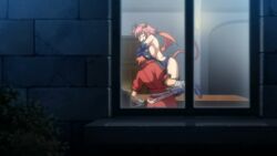 1boy 1boy1girl 1girls boob_press boobie_press boobies boobs breast_press breasts closed_eyes_smile clothed_female clothed_male clothed_male_clothed_female demon demon_girl demon_horns demon_wings desk enormous_breasts giant_breasts gigantic_breasts huge_breasts knight kyonyuu_fantasy lewd lewd_female majin_(company) majin_label massive_breasts motorboating night_background ova pervert pervert_female red-haired_female red_hair ryuuto_henge screencap shamsiel shamsiel_shahar succubus succubus_costume succubus_horns succubus_tail succubus_wings talking tit_press tits window