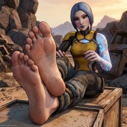 borderlands_2 feet feet_fetish feet_together maya_(borderlands) sweaty_feet