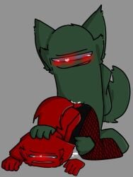 among_us among_us_green among_us_red anal_penetration ass_up bunnysuit cum doggy_style fishnets