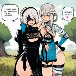& 1futa 1girl 1girls ai_assisted ai_generated android anime anime_style balls big_ass big_breasts boobs breasts caption clitoris cock comic comic_page curvaceous curvaceous_body curvaceous_female curvaceous_figure cyborg dialogue dickgirl female female_focus fit_female futa futa_on_female futa_only futa_sans_pussy futa_with_female futanari futanari_only girl girly hentai hidden_eyes high_resolution highres horny hourglass_figure huge_ass huge_balls huge_boobs huge_breasts huge_butt huge_cock huge_penis huge_testicles huge_thighs kaine_(nier) manga manga_page mask medium_ass medium_breasts medium_penis muscular nier nier:_automata nier_(series) patreon penis pussy robot self_upload sexy shiny sparklie speech_bubble stable_diffusion story tagme text text_bubble uncensored vagina voluptuous voluptuous_female waifu waifu_diffusion white_hair worship yorha_2b