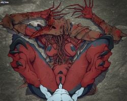 absurd_res anthro armor cyborg demon female human humanoid interxpecial larger_female male monster muscular_female teratophilia trench_crusade vaginal_penetration vulva war_wolf_assault_beast werecreature werewolf