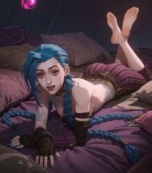 feet feet_fetish feet_up jinx_(arcane) jinx_(league_of_legends) league_of_legends riot_games