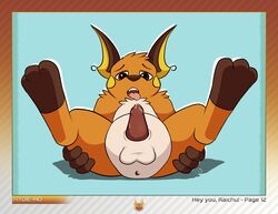 1boy anus ass ass_grab balls brown_eyes canvaskat color feral hand_on_ass highres male male_only nintendo open_mouth penis pokemon pokemon_(species) precum raichu sitting solo spread_legs spreading tapering_penis tongue tongue_out video_games