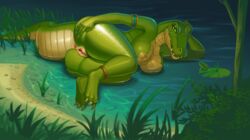 alligator anklet anus armlet breasts chubby fangs female grass jewelry leaves lying nude on_side pond presenting pussy reptile scalie shiny siyah smile solo spread_pussy spreading thick_tail thick_thighs voluptuous water wet wide_hips