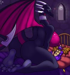 abs ass bed breasts corrupted_cynder cynder dragon duo erection female heart hi_res imminent_sex larger_female male penis size_difference spyro spyro_the_dragon straight video_games zp92