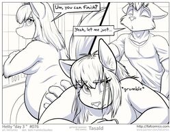 2015 angry anthro ass bathroom belly bent_over big_ass big_belly big_breasts breasts canine claws closed_eyes clothed clothing comic dialogue duo english_text faf female fox greyscale hand_on_ass hetty jimmy looking_back male mammal monochrome nude obese open_mouth overweight raised_tail sex sideboob speech_bubble straight text url website wolf