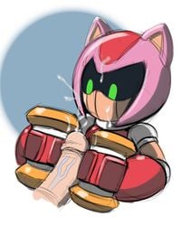 2015 amy_rose amy_rose_(robot) anthro archie_comics cum erection female hammer handjob hedgehog mammal partial_male penis piko_piko_hammer robot rose_woman saltcore sonic_(series) tools vein video_games