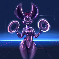 anthro breasts disney female lagomorph mammal nude purple_body pussy rabbit rough_sketch solo tgwonder tron