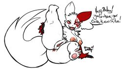 big_breasts breasts cautioncat feet female long_tail looking_at_viewer nintendo nipples nude plain_background pokemon pokemon_(species) pussy red_eyes solo video_games wide_hips zangoose zuki