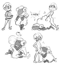 animal_crossing balls caprine clothed clothing eyewear female glasses heart horn human male mammal monochrome nintendo nude open_mouth oral penis plain_background scarf sex sheep sketch smile straight torrentialkake vesta_(animal_crossing) video_games