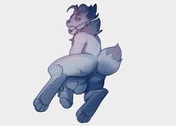 1boy 2015 anthro ball_gag balls canine fox gag korichi male male_only mammal nintendo penis pokemon pokemon_(species) solo video_games zeph_boone zorua