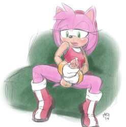 1futa 2014 amy_rose anthro breasts couch dickgirl fur furry furry_only futa_only futanari hedgehog intersex intersex_only mammal masturbation penis precum saltcore simple_background solo solo_futa sonic_(series) testicles white_background