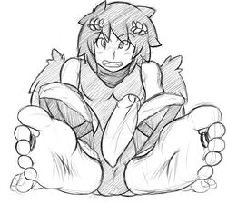 angel balls barefoot blush erection feet foot_focus humanoid kid_icarus kid_icarus_uprising looking_at_viewer male male_only mammal monochrome nintendo penis pit pit_(kid_icarus) sebafox sketch soles solo toe_ring toes uncut wings