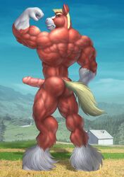 1boy anthro braford equine erection horse male male_only mammal muscles penis solo vein