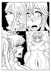 big_breasts black_and_white bondage born bound breasts comic female hair happy huge_breasts human hypnosis mammal mind_control monochrome nipples nude open_mouth puffy_nipples pussy scary shout shy slave smile surprised tentacle tentacle_monster tongue tongue_out zxc