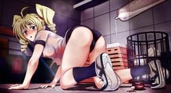 blonde_hair breast high_school_dxd pussy_juice ravel_phenex see-through sweat