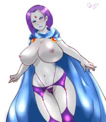 2015 areola big_breasts breasts cameltoe clothing dc dc_comics erect_nipples female huge_breasts human mammal navel nipples pussy rachel_roth raven_(dc) smooth_skin solo superboin teen_titans thong tight_clothing