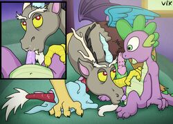 discord_(mlp) draconequus dragon duo friendship_is_magic male my_little_pony oral penis smooth_skin spike_(mlp) vikacala yaoi