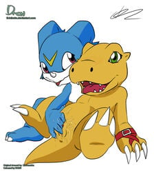 agumon anus blush c0nnerc00n colored digimon edit female fingering open_mouth pussy pussy_juice rule_63 tongue tongue_out veemon yuri