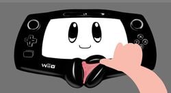 clitoris controller female human looking_at_viewer mark_m nintendo personification plump_labia pussy smile solo_focus spread_pussy spreading video_games what wii_u wii_u_gamepad