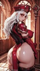 ai_generated backdoorsenpai female female_focus long_hair red_eyes sally_whitemane tagme teasing teasing_viewer video warcraft white_hair world_of_warcraft
