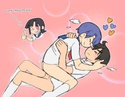 1boy 1girls amakazari_eri ambiguous_penetration city_(arawi_keiichi) female_on_top happy makabe_tatewaku sex wholesome