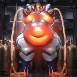 bbw big_breasts breasts cleavage ember_(warframe) female huge_breasts lactating lactation milking milking_machine nipples overweight qzk_forte tagme thick_thighs warframe wide_hips