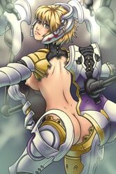 ass blonde_hair breasts cyborg female female_focus female_only fiora_(xenoblade) kreschun nintendo robotic_arm robotic_arms robotic_leg robotic_legs sideboob spoilers xenoblade_(series) xenoblade_chronicles