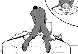 2boys anal anal_sex bara barefeet barefoot bdsm big_feet big_penis dark-skinned_male gay greenzbamboo huge_cock light-skinned_male male/male male_only self_upload yaoi