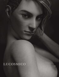 3d black_and_white dbd dead_by_daylight lucosmico zarina_kassir