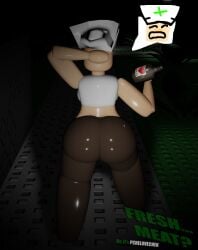 1girls ass caretaker_(die_of_death) confused die_of_death_(roblox) night pchelovechek roblox robloxian speech_bubble text