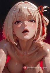 1girl 1girls ai_generated beautiful blush bob_cut booty busty curvy cute fanart female fit fit_body fit_female hair_ribbon high_quality highres hot hourglass_figure long_eyelashes looking_at_viewer mouth_open naked navel nude parted_lips patreon portrait puffy_lips puffy_nipples round_ass round_breasts round_butt selfie sexy short_hair slim_waist stomach sweat thick thick_ass thick_legs thick_thighs waifu wet wet_body wide_hips