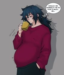 demon_slayer giyu_tomioka kimetsu_no_yaiba male male_only male_pregnancy maternity_clothes mpreg pregnant pregnant_male solo tomioka_giyuu