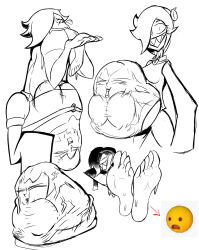 2d 2d_(artwork) brawl_stars charlie_(brawl_stars) colette_(brawl_stars) female female_only female_pred foot foot_fetish lith shark_tooth smile vore