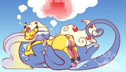 ampharos aurorus dream female mega_ampharos mega_evolution nintendo pokemon pokemon_(species) pokemon_gsc pokemon_xy video_games whimsydreams yuri