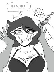 after_oral after_rape after_sex captured chain chained crying cum_on_face elf elf_ears elf_female elf_girl kidnapped kidnapped_female kidnapped_girl looking_at_viewer luis_gaspar one_arm_up open_eyes original_character raped_female restrained scared short_hair slave slave_girl slavegirl