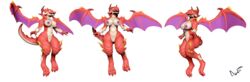 3d anthro breasts brunhilda claws cygames dragalia_lost dragon female guayabajava hi_res nintendo nude red_scales scales scalie sculpture simple_background solo spikes teeth thick_thighs video_games white_background wings