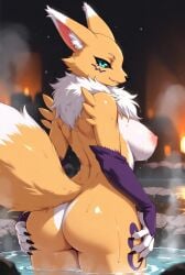 ai_generated ai_slop bathing digimon fox_girl renamon