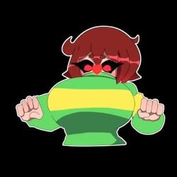 animated big_breasts black_background bouncing_breasts brown_hair chara chara_(undertale) chara_dreemurr eosftwit red_eyes tagme undertale undertale_(series) video