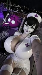 beach big_boobs big_breasts big_thighs big_tits bitch duo emo hotel_transylvania huge_boobs huge_breasts lingerie massive_boobs massive_breasts mavis_dracula night night_sky nurse nurse_uniform outdoors outside selfie selfie_pose smoking thick thick_ass thick_thighs