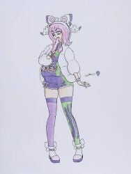 breasts cyberiorr drawing female huge_belly klara_(pokemon) nintendo pink_hair pink_hair_female pokemon pokemon_ss pokemon_ss_isle_of_armor pregnancy pregnancy_cravings pregnant pregnant_belly pregnant_female