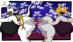 arceus ass_to_ass big_ass biting_lip double_dildo giratina huge_breasts legendary_pokemon mouth_open mythical_pokemon panting penetration phantomsempai plap pokemon pokemon_(species) sharp_teeth tagme voluptuous