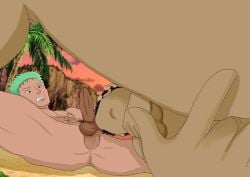 2boys ako_(pixiv) anal anal_masturbation anal_penetration background bara bara_tiddies bara_tits barazoku beefy before_anal big_dick_energy big_dom_small_sub big_penis big_penis_adoration big_top_small_bottom bigger_male blowjob dark-skinned_male dark_penis dated erect_penis erection finger_in_ass fingering_anus fingering_ass frown frowning gay gay_sex green_armpit_hair holding_head hunk imminent_anal interracial interracial_sex japanese_male johnny_(one_piece) larger_male male male/male male_dominating_male male_focus male_only manly masculine_male masturbation muscular muscular_male one_piece oral oral_sex penis penis_size_difference perineum pirate pre-timeskip pubic_hair questionable_anatomy roronoa_zoro sex simple_artstyle size_difference sucking sucking_balls tall_male taller_male tough_guy yaoi