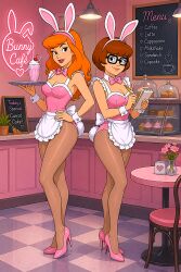 ai_generated bunny_ears daphne_blake looking_at_viewer pantyhose scooby-doo thighs velma_dinkley