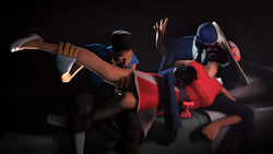 1girls 2boys 3d captured dress female femscout kissing licking_leg making_out rape rule_63 scout_(team_fortress_2) source_filmmaker spy_(team_fortress_2) straight team_fortress team_fortress_2